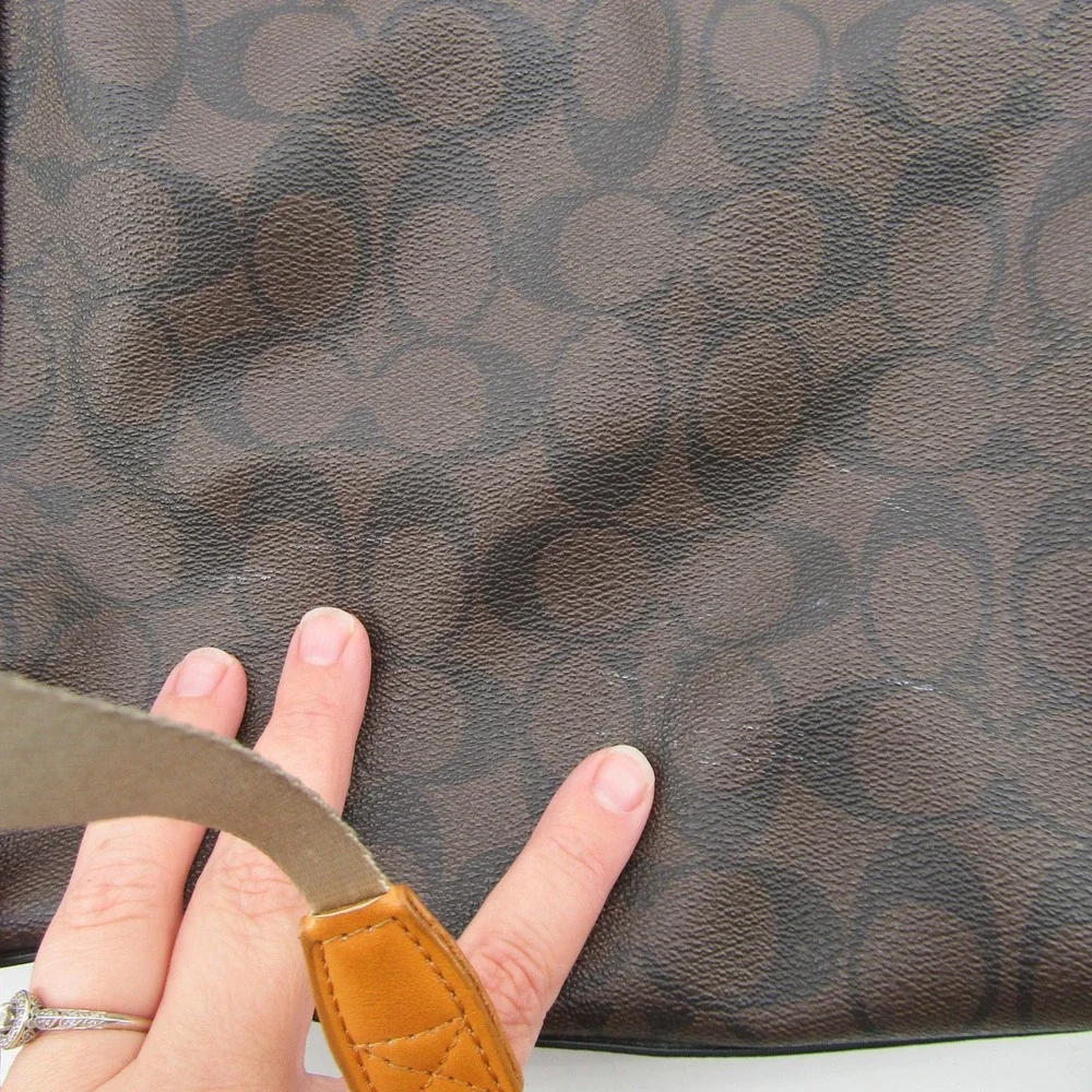 Coach Kristy Shoulder Bag Brown Black Signature Canvas Leather B2291-C6232 Hobo